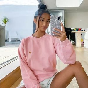 Topshop Petite pizza sweatshirt in pink S